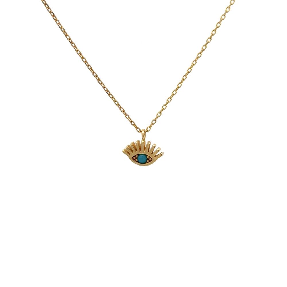 Firuze Taşlı Göz Kirpik Kolye 40 Firuze Tasli Goz Kirpik Kolye TEK038 2