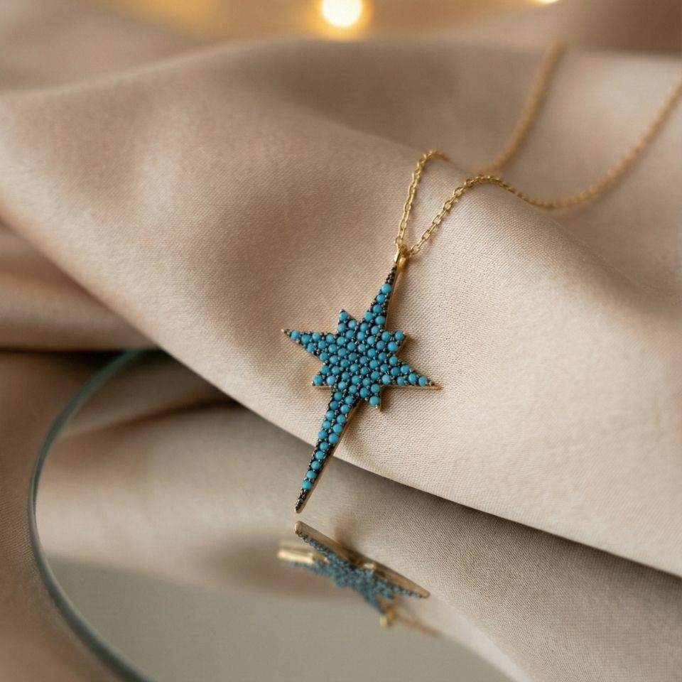 Firuze Taşlı Kutup Yıldızı Kolye 60 Firuze-Tasli-Kutup-Yildizi-Kolye-TEK049-2-scaled
