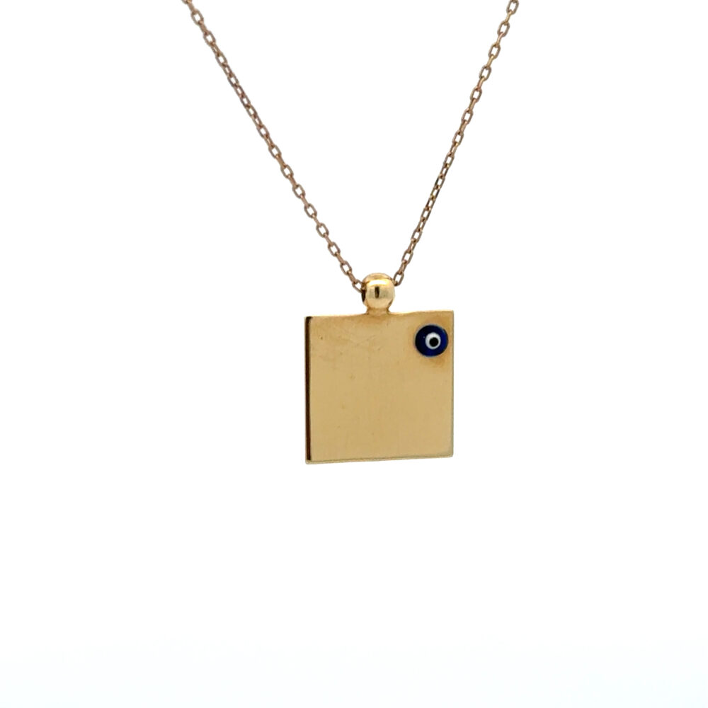 Göz Detaylı Kare Plaka Kolye 48 Goz Detayli Kare Plaka Kolye-TEK036