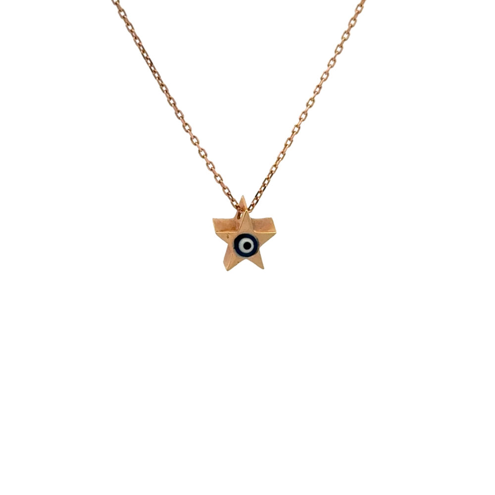 Göz Detaylı Yıldız Rose Kolye 54 Goz Detayli Yildiz Rose Kolye-TEK077