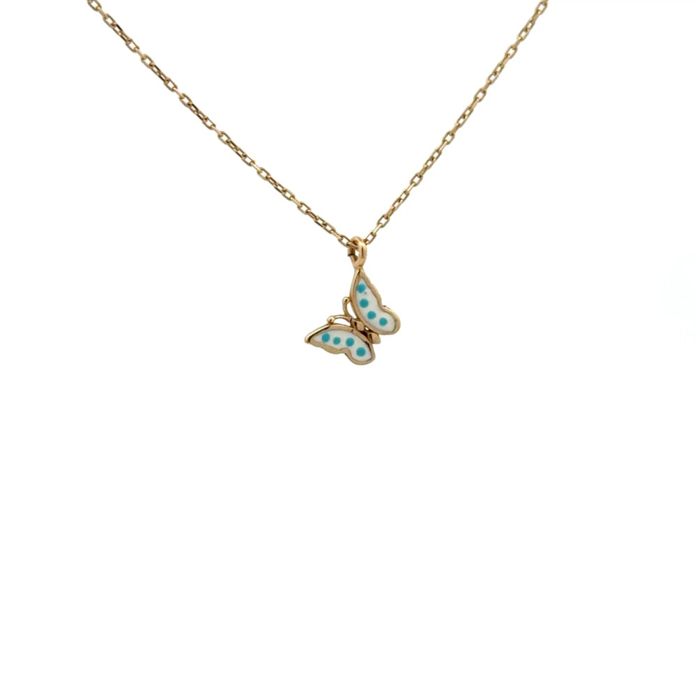 Mavi Ve Beyaz Mineli Minimal Kelebek Kolye 82 Mavi Ve Beyaz Mineli Minimal Kelebek Kolye-TEK050