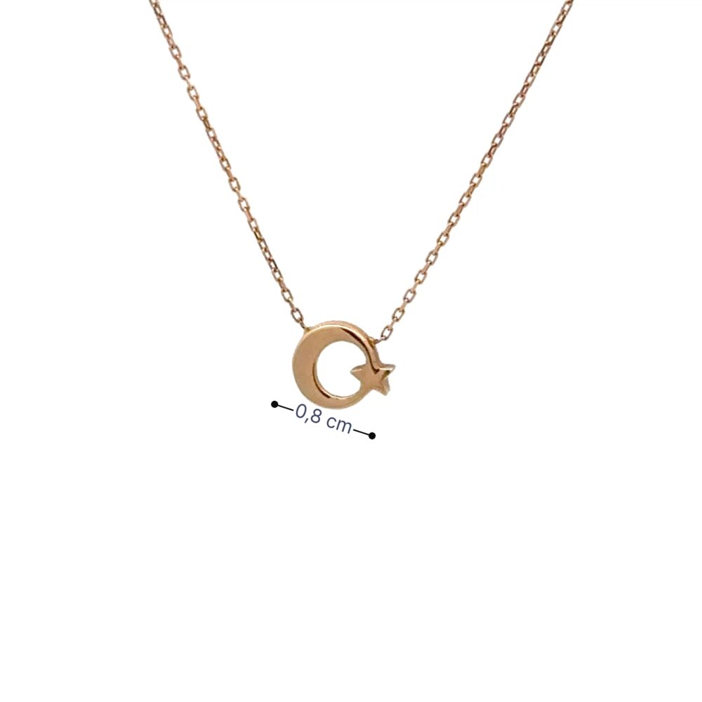 Minimal Rose Ay Yildiz Kolye-TEK076