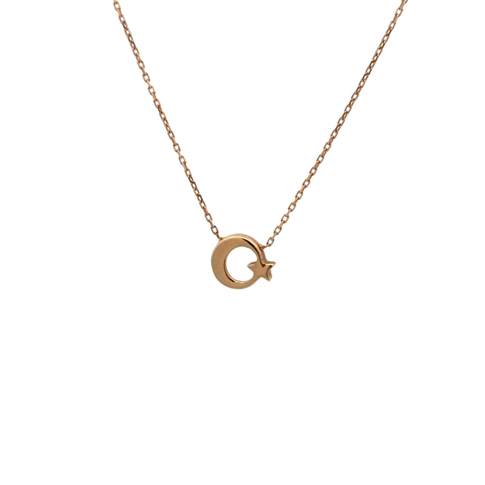 Minimal Rose Ay Yıldız Kolye 88 Minimal Rose Ay Yildiz Kolye TEK076 2